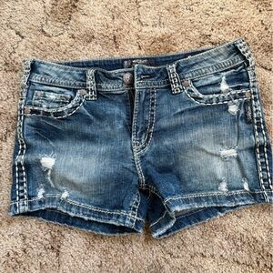 Silver Aiko Blue Denim Shorts